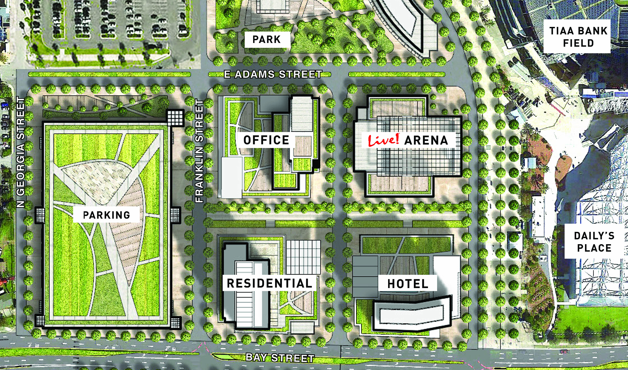 At the Jaguars State of the Franchise presentation in April, the team showed this map of the Lot J development.