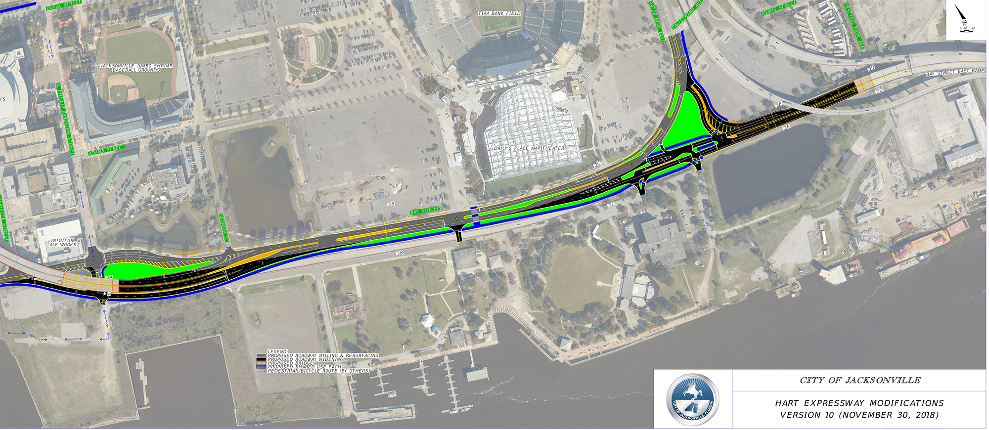 The  Nov. 30, 2018 plan for the removal of the Hart Bridge ramp.