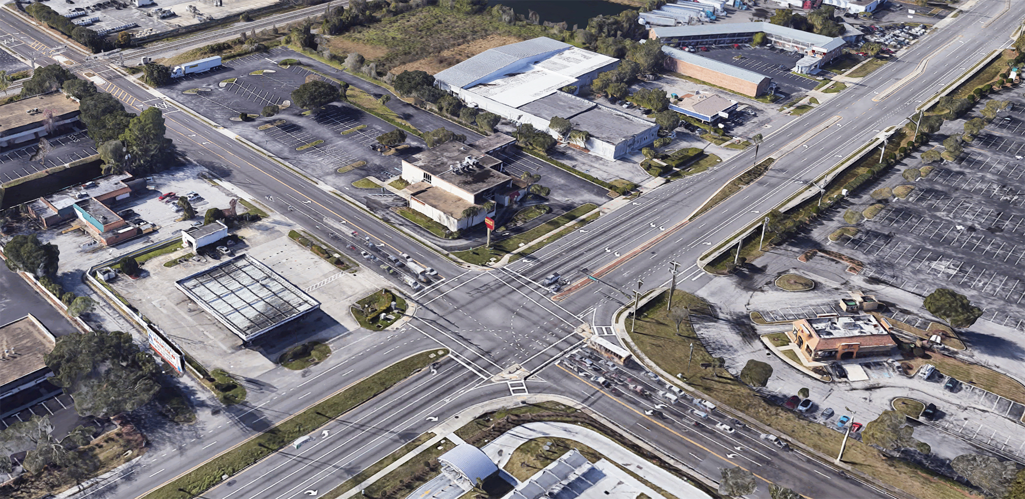 A closed Wells Fargo bank branch now sits at Philips Highway and Emerson Street. (Google)