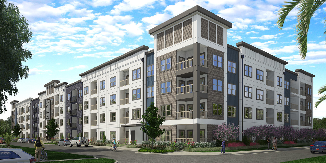 The 147-unit, four-story community offers one-, two- and three-bedroom units.
