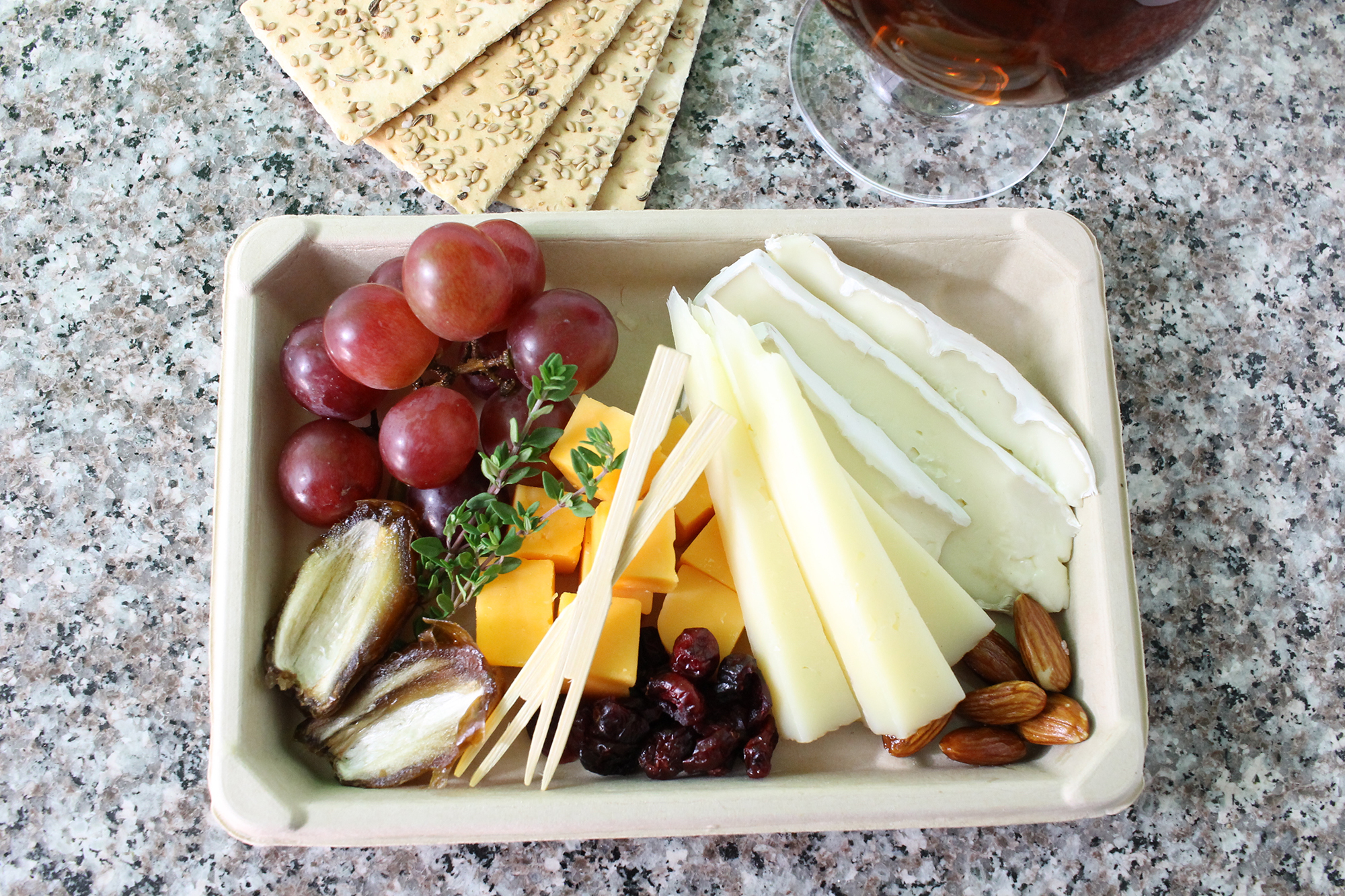 Charcuterie boards, chips and salsa, crackers and dips and hummus are on the menu for BrewBox Foods.