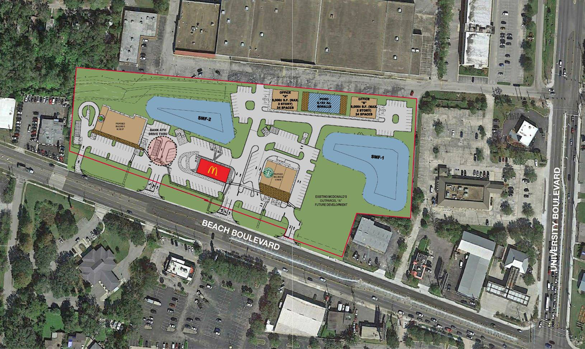 Hallmark Partners is developing the Boulevard Crossing shopping center on the parking lot that served the former Kmart shopping center at Beach and University boulevards.
