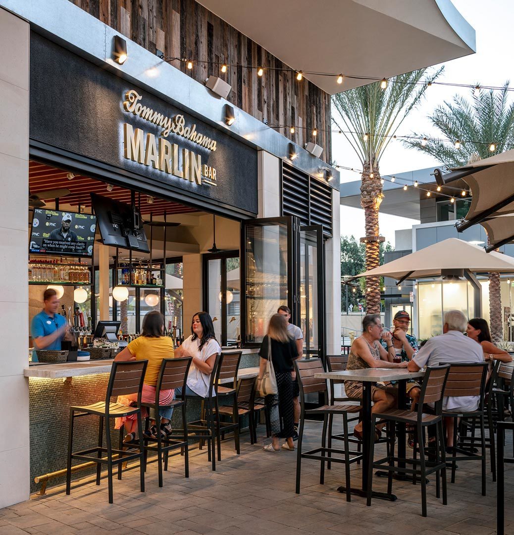 Tommy Bahama Marlin Bar combines a full retail store, along with the restaurant and bar.