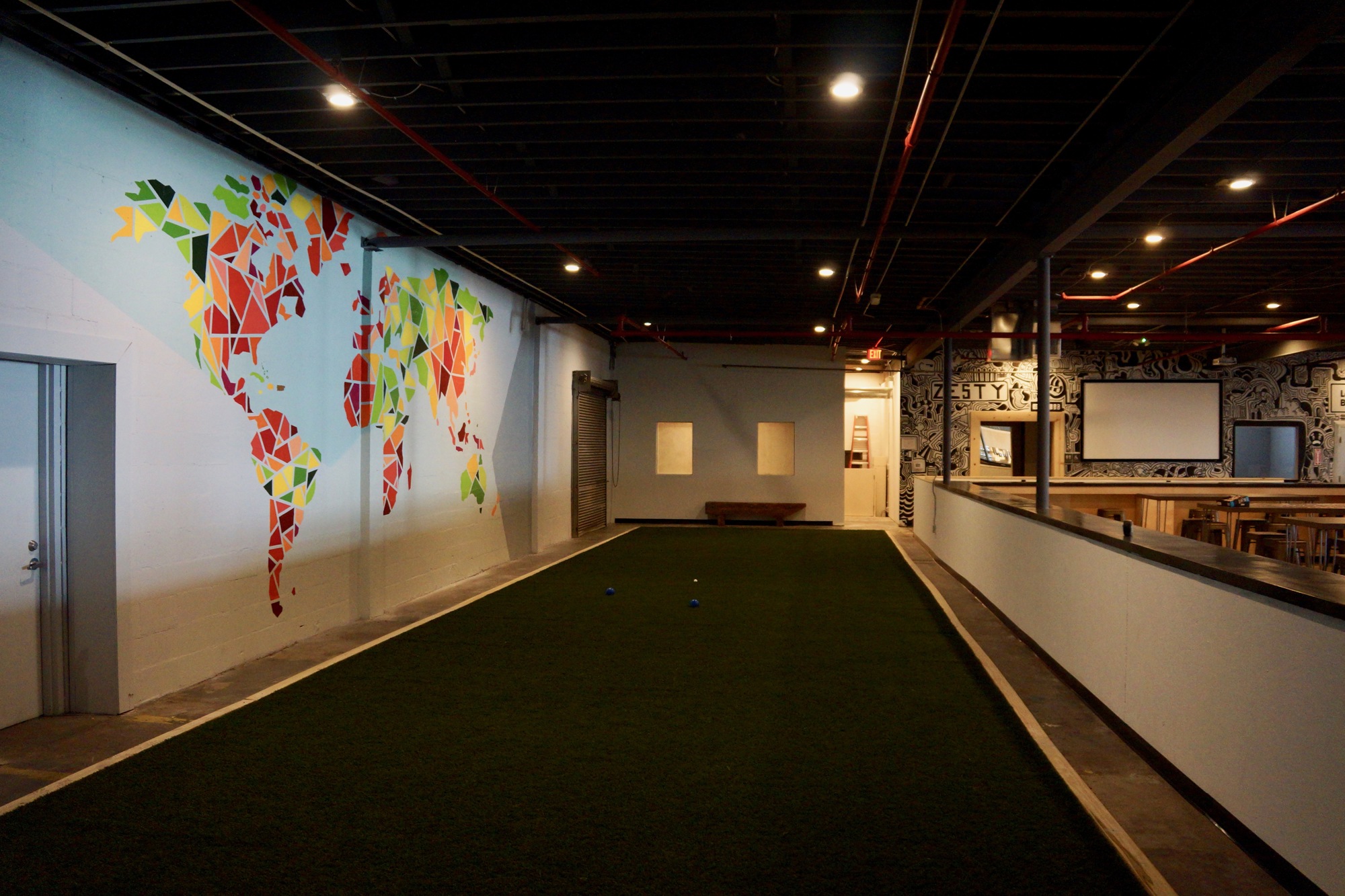 The brewery includes space for two bocce ball courts, where Baez eventually hopes to start a league.