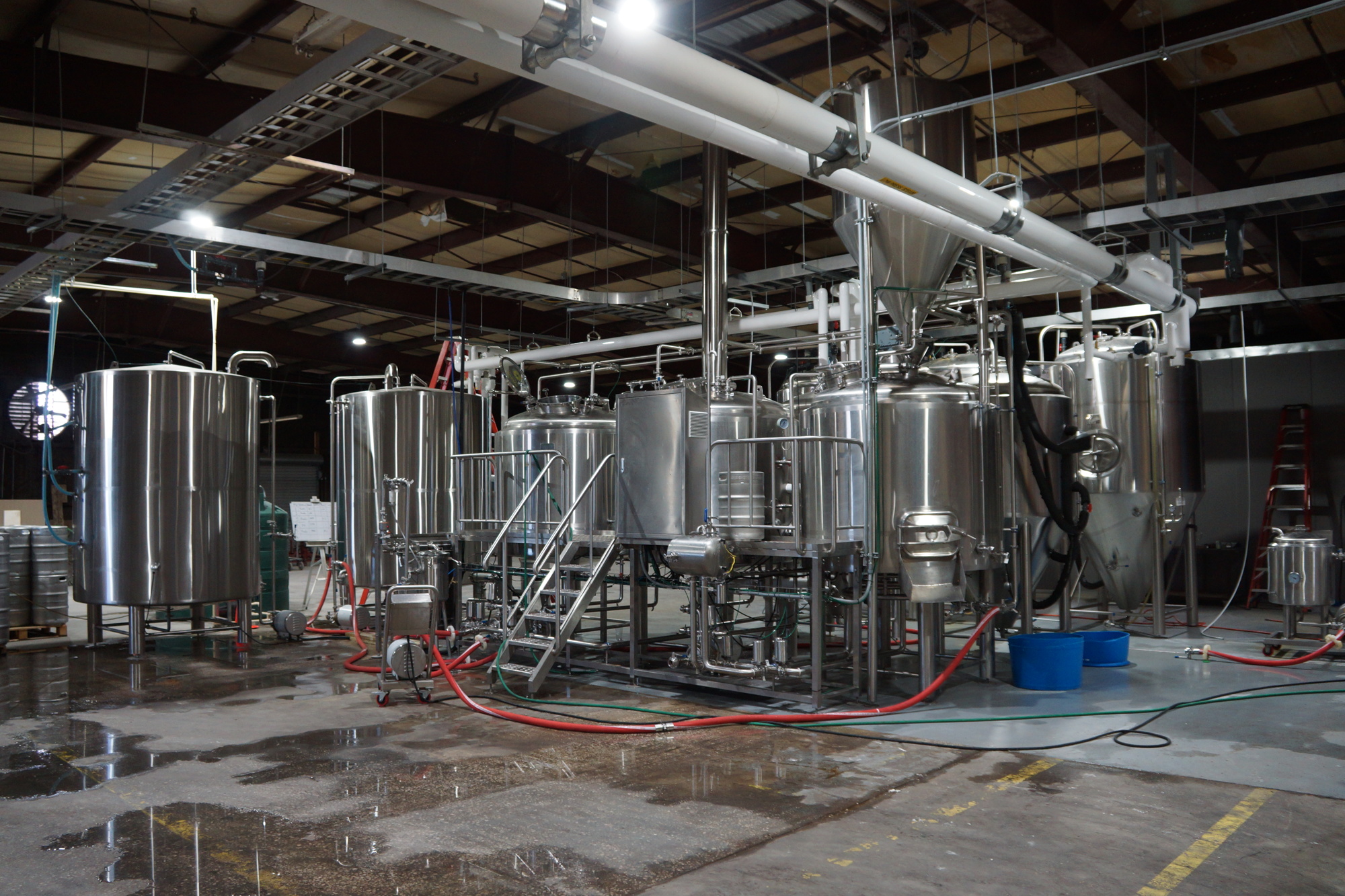 The brewery machinery takes up 10,000 square feet of the building.