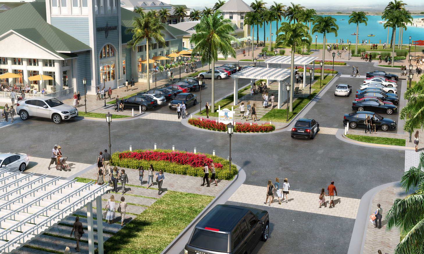 An artist's rendering of the Beachwalk retail area.