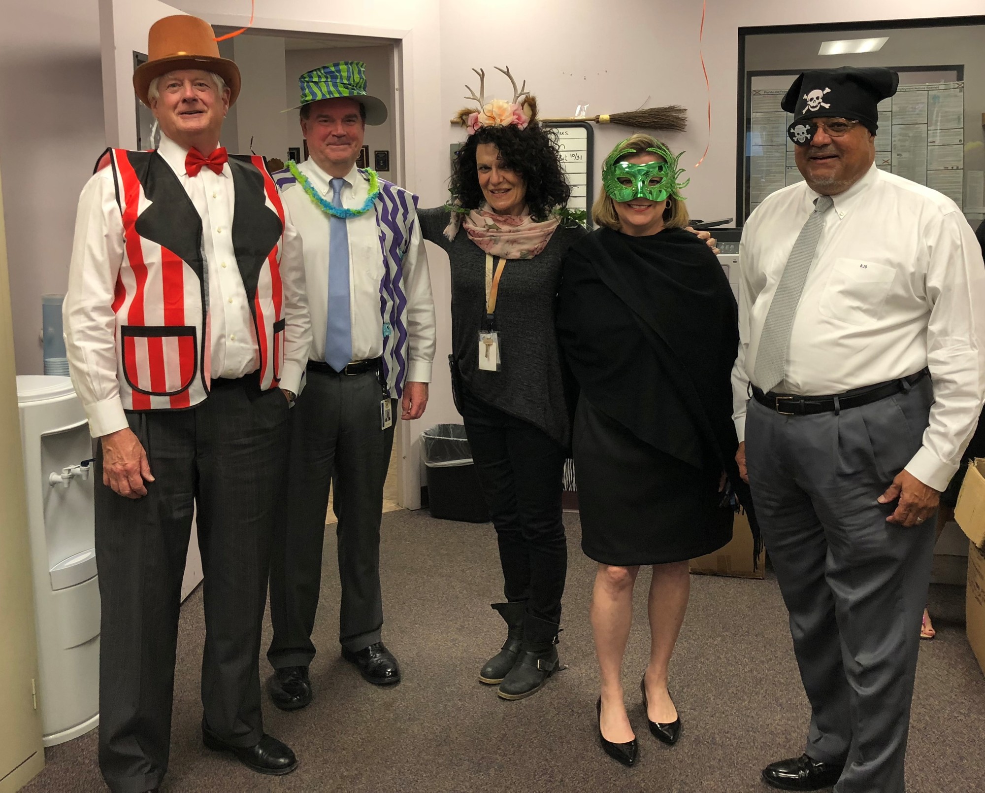 From the 2018 JALAween event at JALA, from left, Circuit Judge Hugh Carithers, U.S. District Judge Timothy Corrigan, Duval County Judge Eleni Derke, U.S. District Judge Marcia Morales Howard and U.S. District Judge Brian Davis.