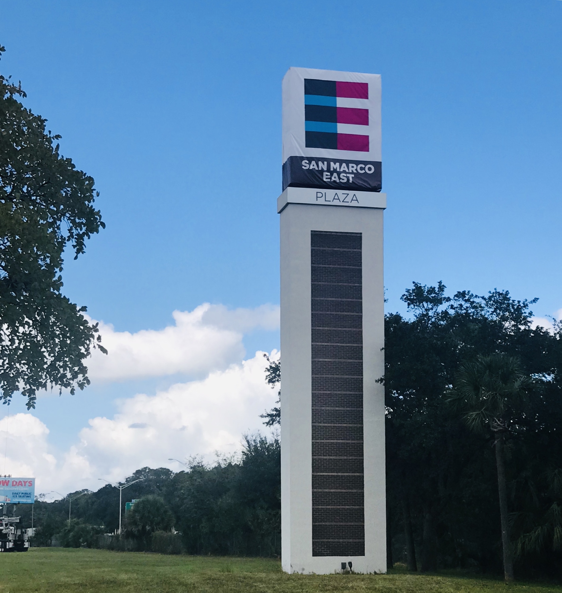 The sign along Interstate 95 for the Metro Square office park on Philips Highway. It is being rebranded as San Marco East Plaza.