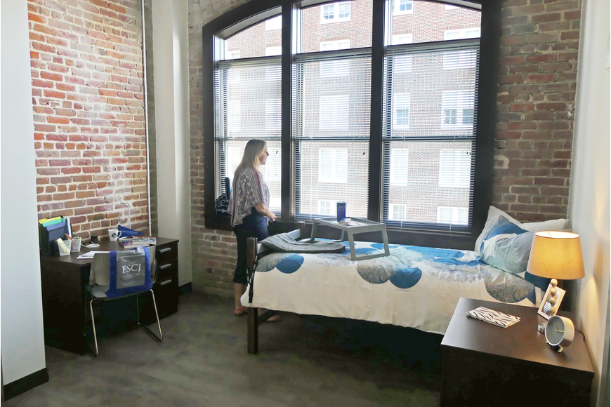 The view from the FSCJ student housing inside the Lerner Building.