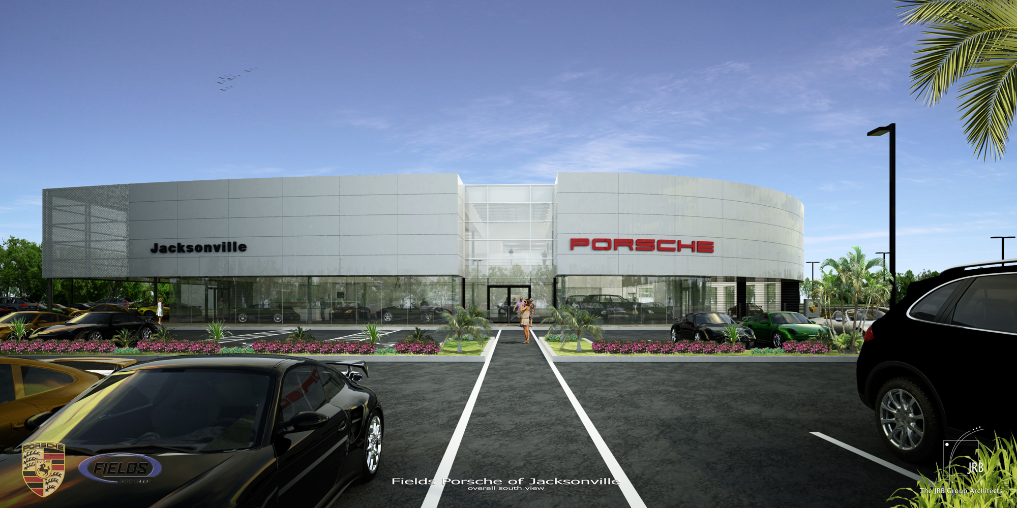 An artist’s rendering of the Porsche dealership planned at 11211 Atlantic Blvd.