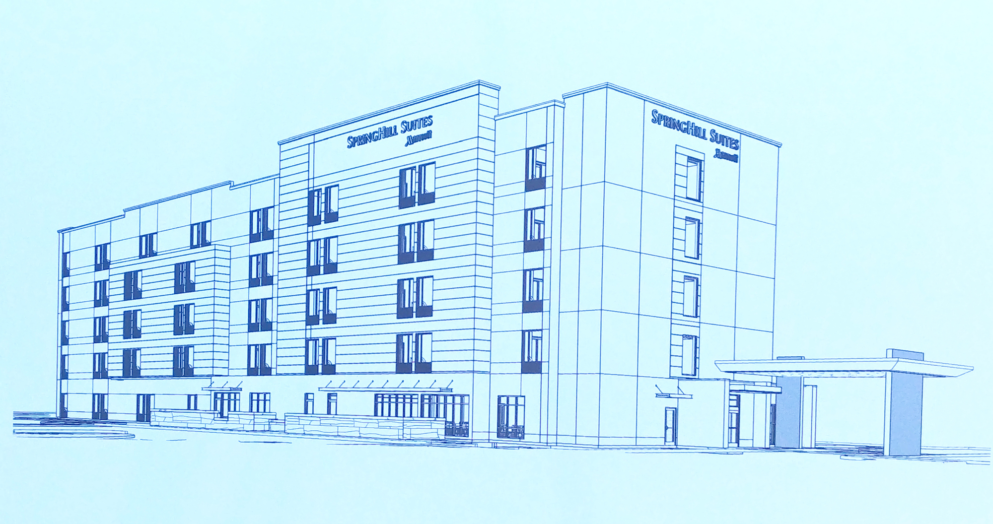 SpringHill Suites by Marriott is planned for the development.