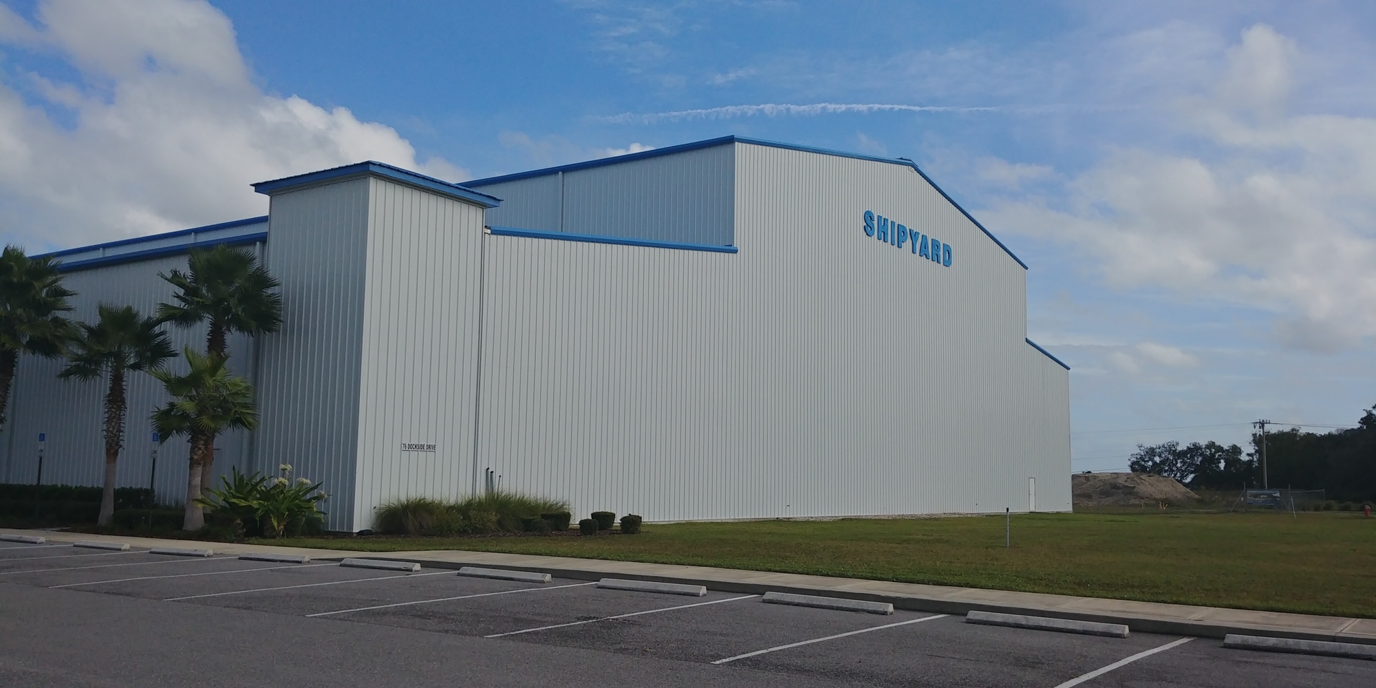 The boat storage facility at the St. Augustine Shipyard.