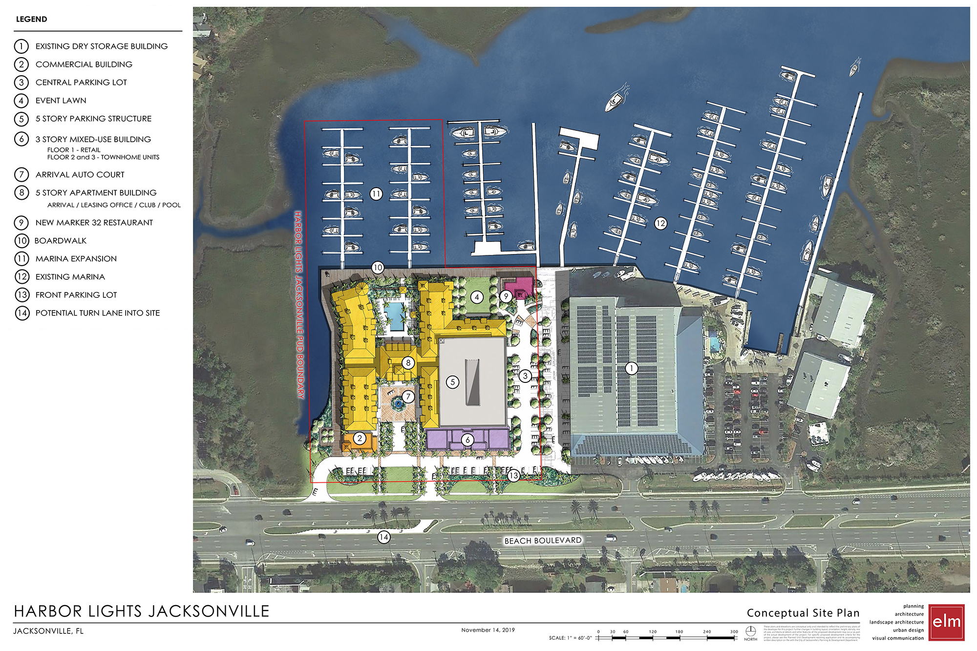 The site plan for Harbor Lights Jacksonville.