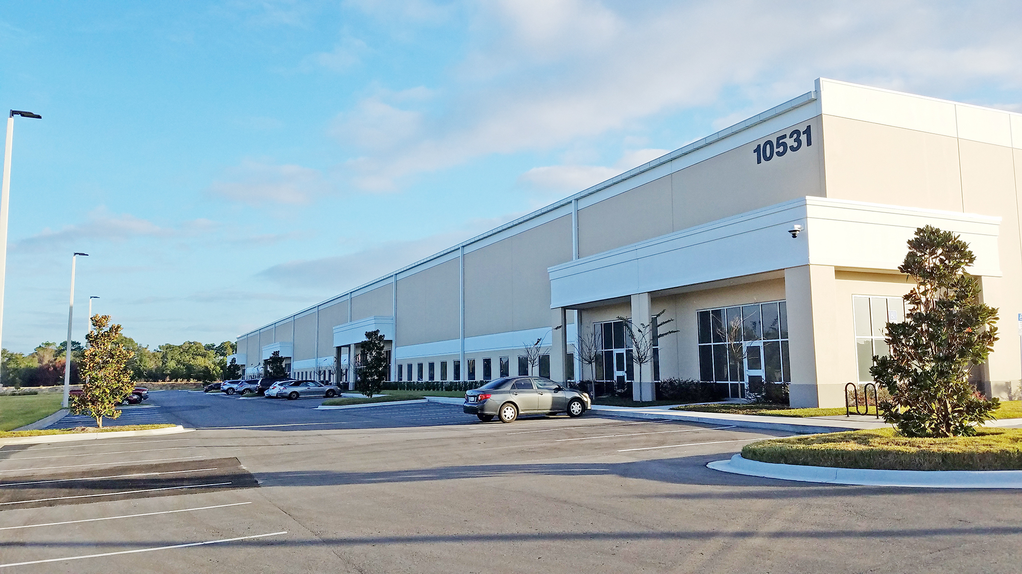 The 140,400-square-foot building Collins Aerospace will lease at 10531 Busch Drive N. in Imeson International Industrial Park.