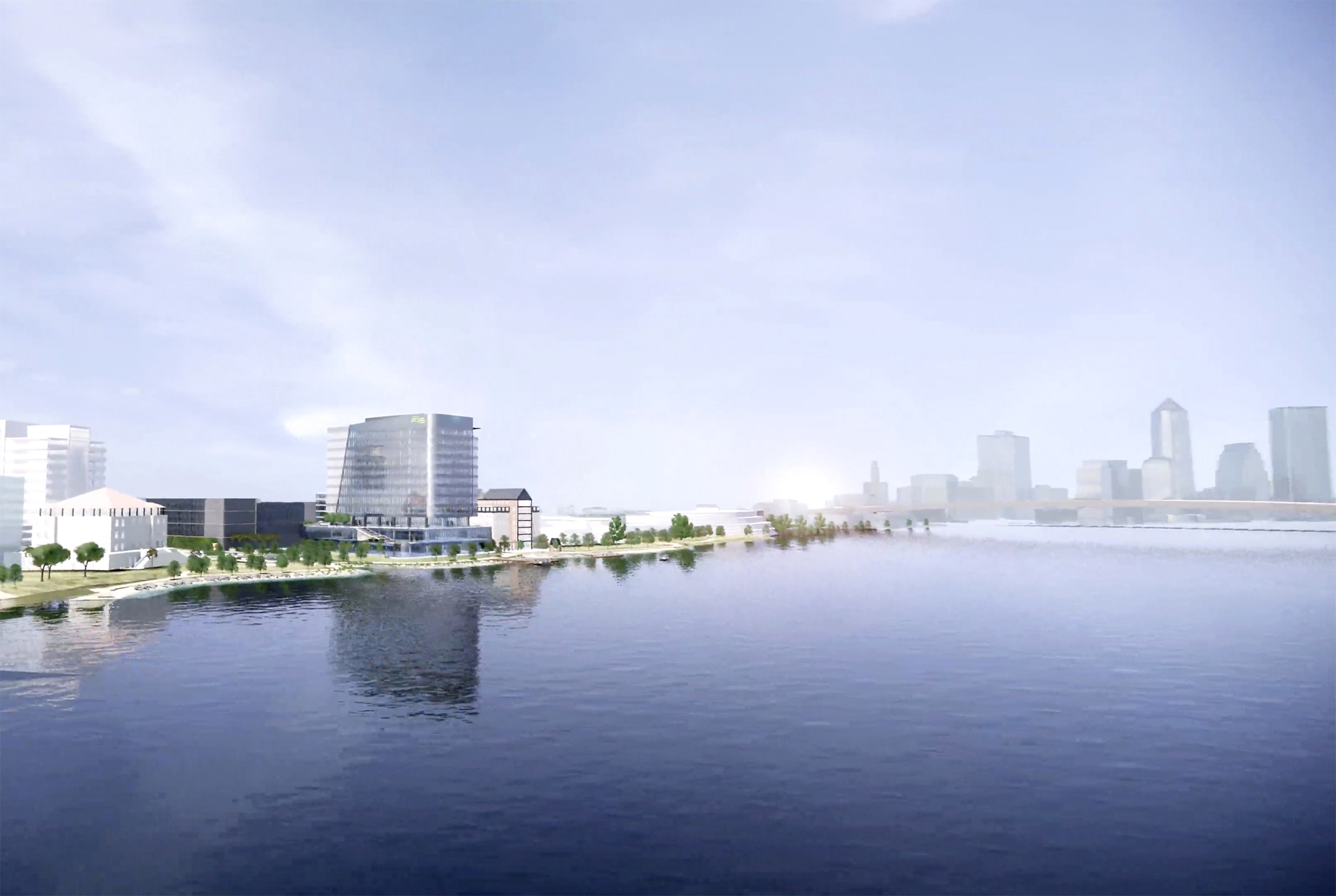 An artist’s rendering of the Fidelity National Information Services Inc. headquarters planned at 323 Riverside Ave. along the St. Johns River.