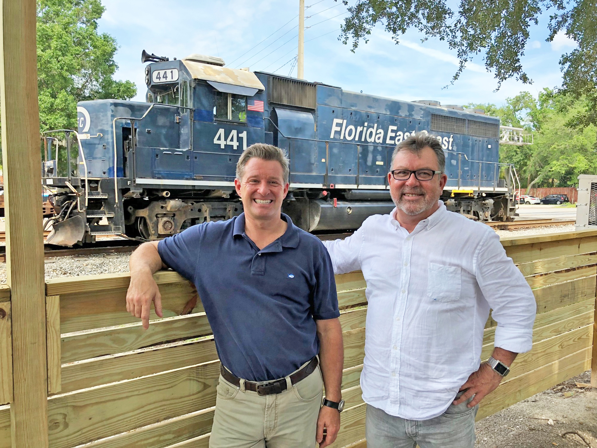 Mark Janasik and Edward Skinner Jones at the Southern Grounds & Co. San Marco coffee shop at 1671 Atlantic Blvd., where “blueberry, artisan bakery” will set up production. The building is along the railroad tracks.