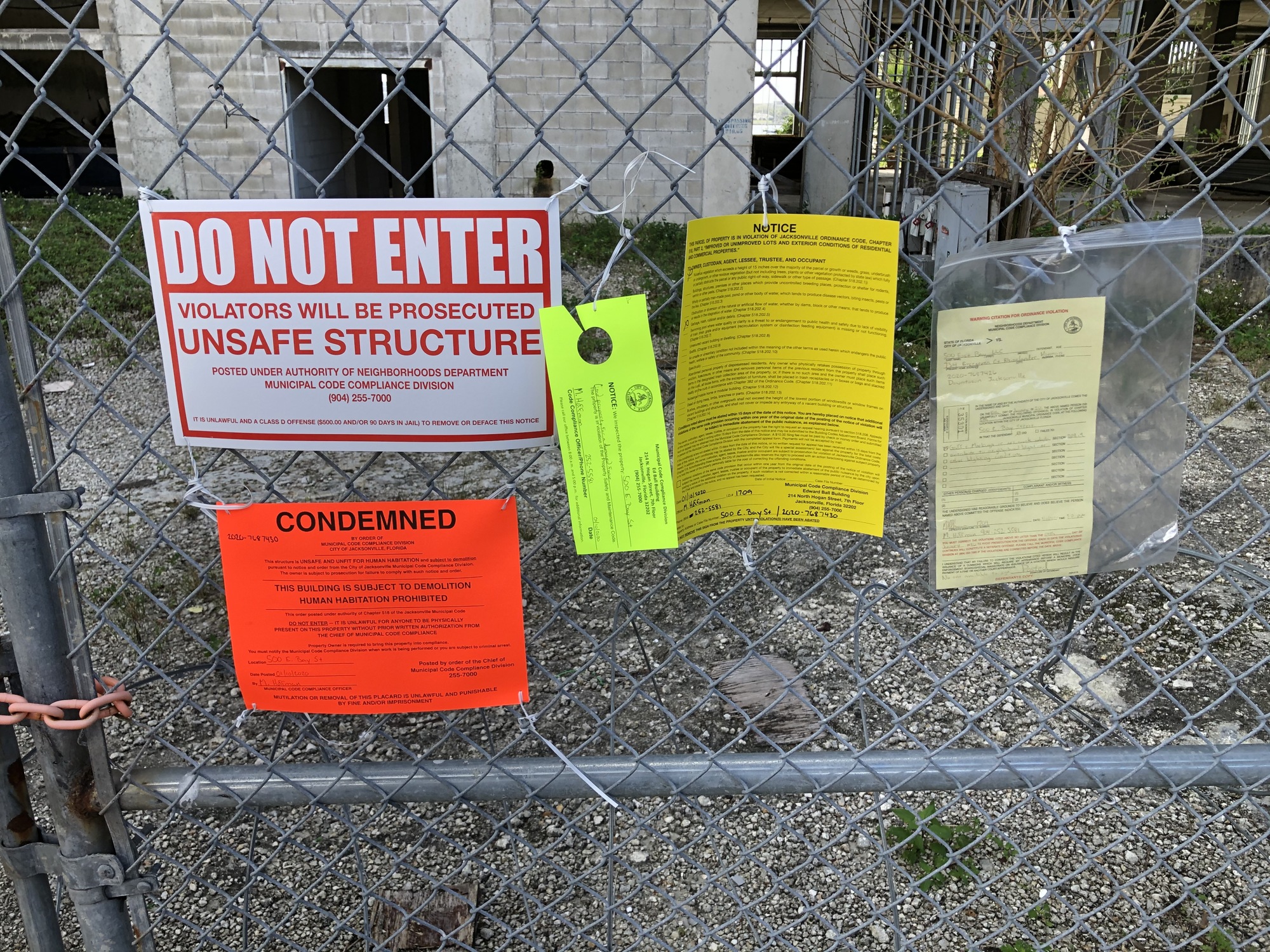 The city posted condemnation notices on the Berkman Plaza II structure Jan. 10.