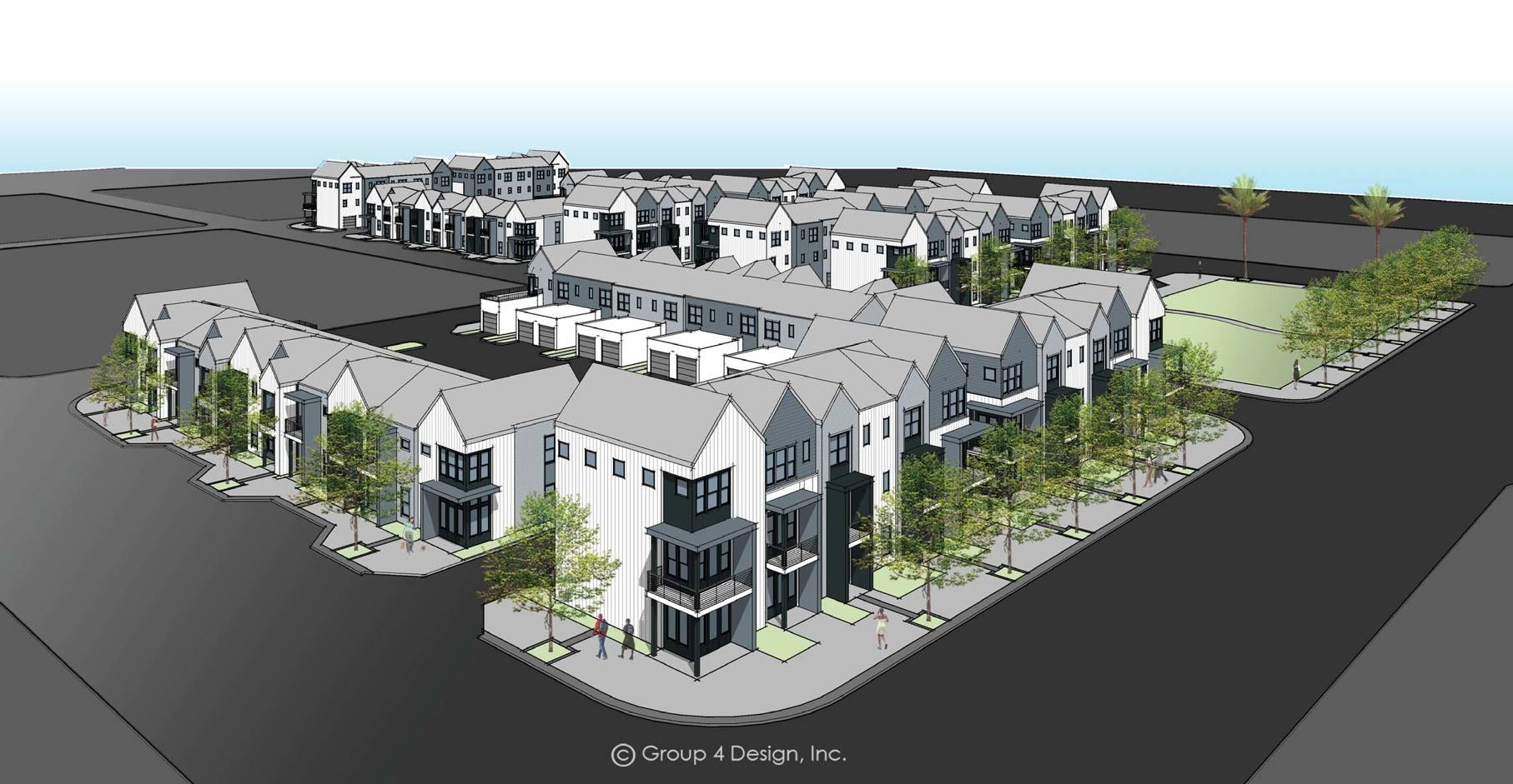 The townhomes are planned at Adams, Johnson, Lee and Forsyth streets.