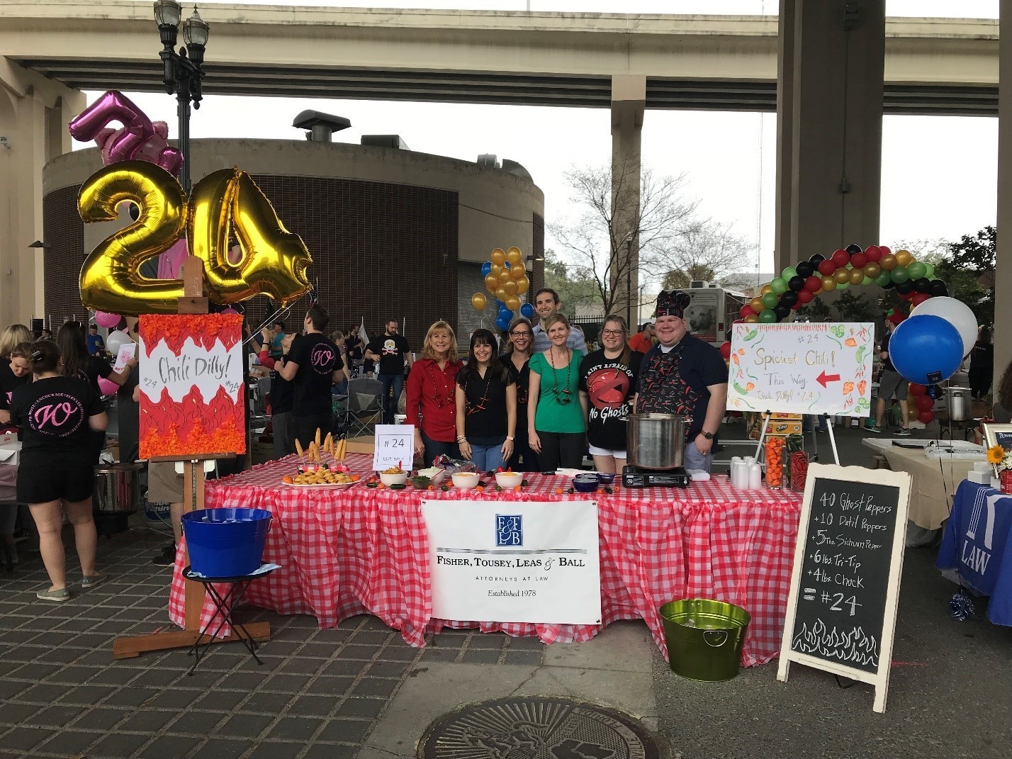 Fisher, Tousey, Leas & Ball took home the Spiciest award in the 2018 Young Lawyers Section Charity Chili Cook-off. The 12th annual Charity Chili Cook-off is Feb. 15 at the Riverside Arts Market.
