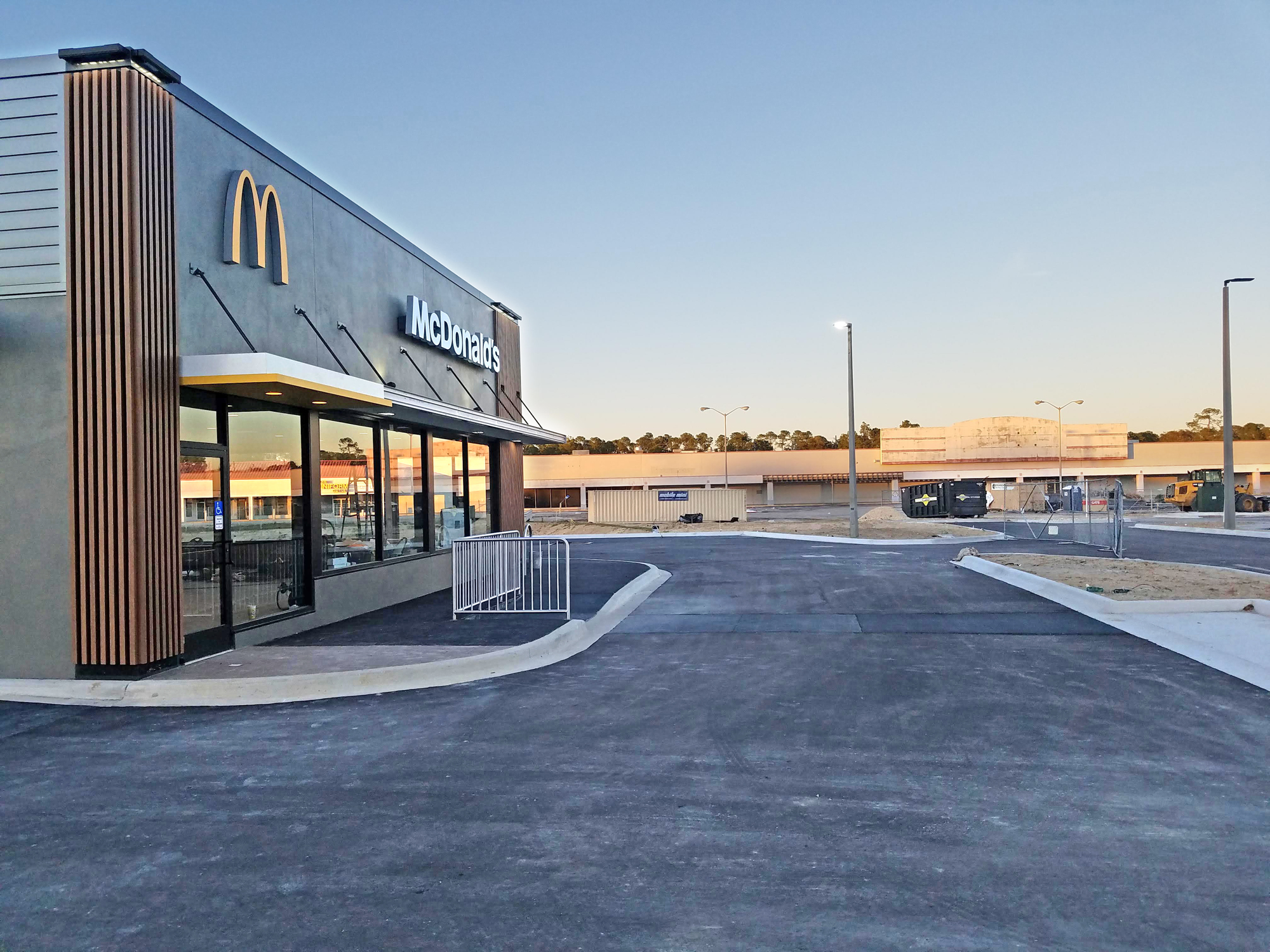 McDonald's is under construction in front of the Beach Boulevard former Kmart and is nearly complete.