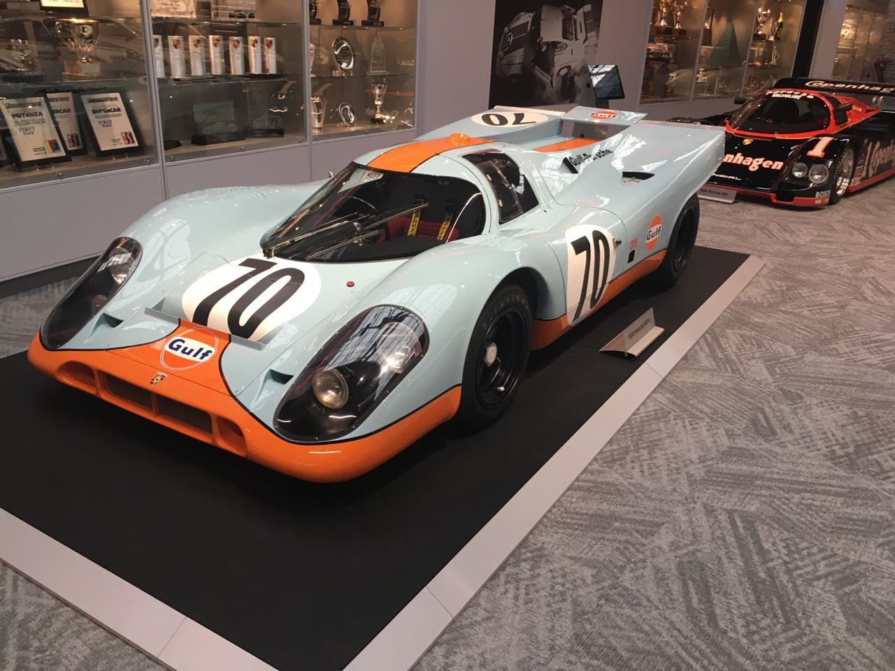 The museum features the Porsche 917K that was featured in the 1970 film “Le Mans” starring Steve McQueen. It’s the No. 70 car on the right.