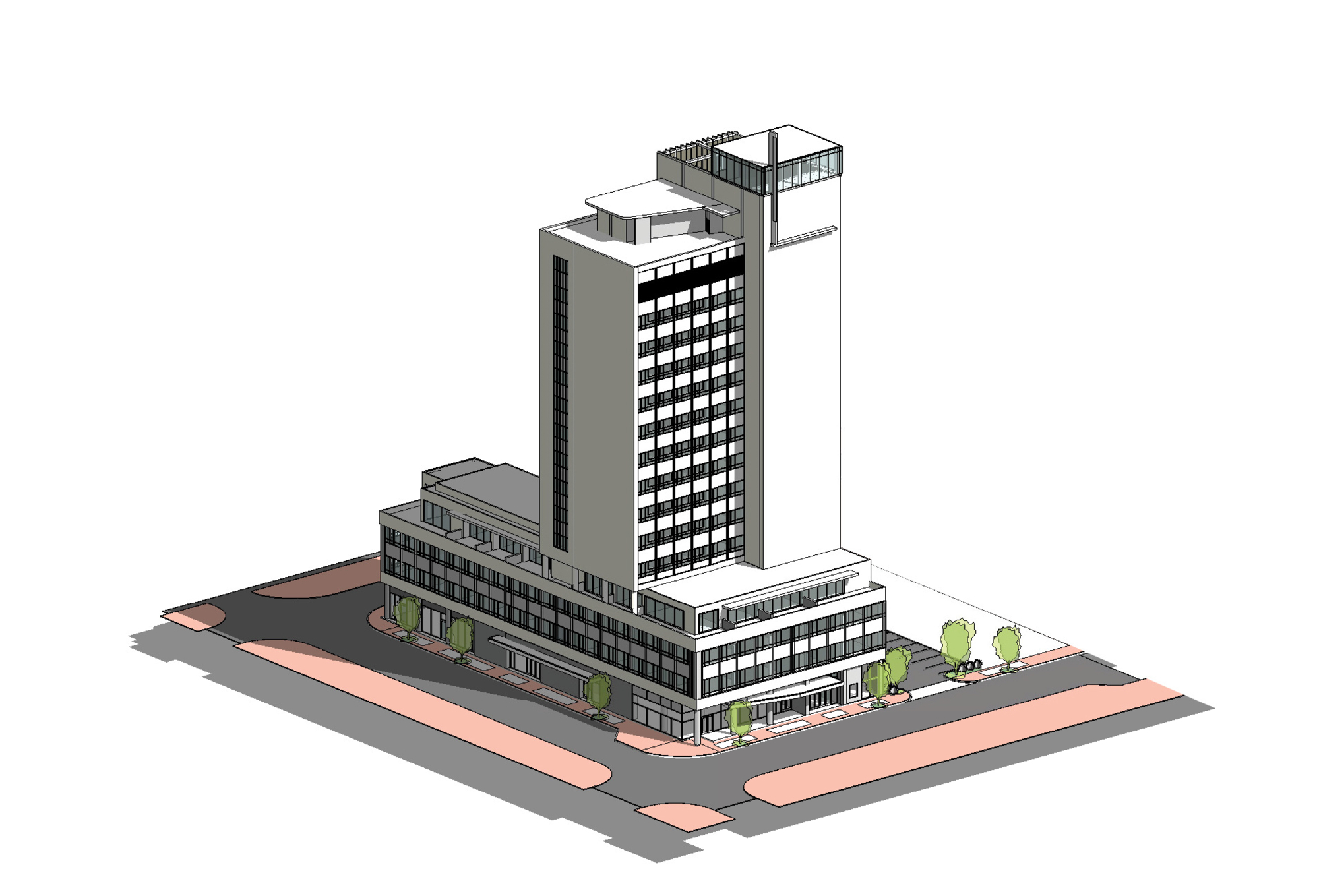 An artist's rendering of the Independent Life Insurance Building.