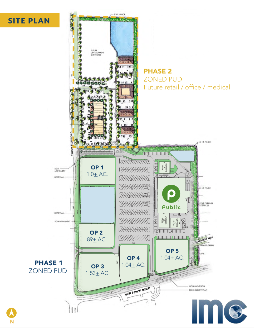 The first 88,000-square-foot phase of Northpoint Village will be anchored by Publix Super Markets Inc. and open in summer 2022. A second phase could add up to 64,000 square feet of retail, medical and office uses.