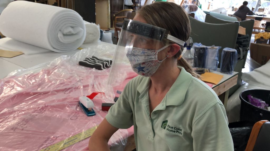 First Coast Home Pros is making face shields for UF Health.