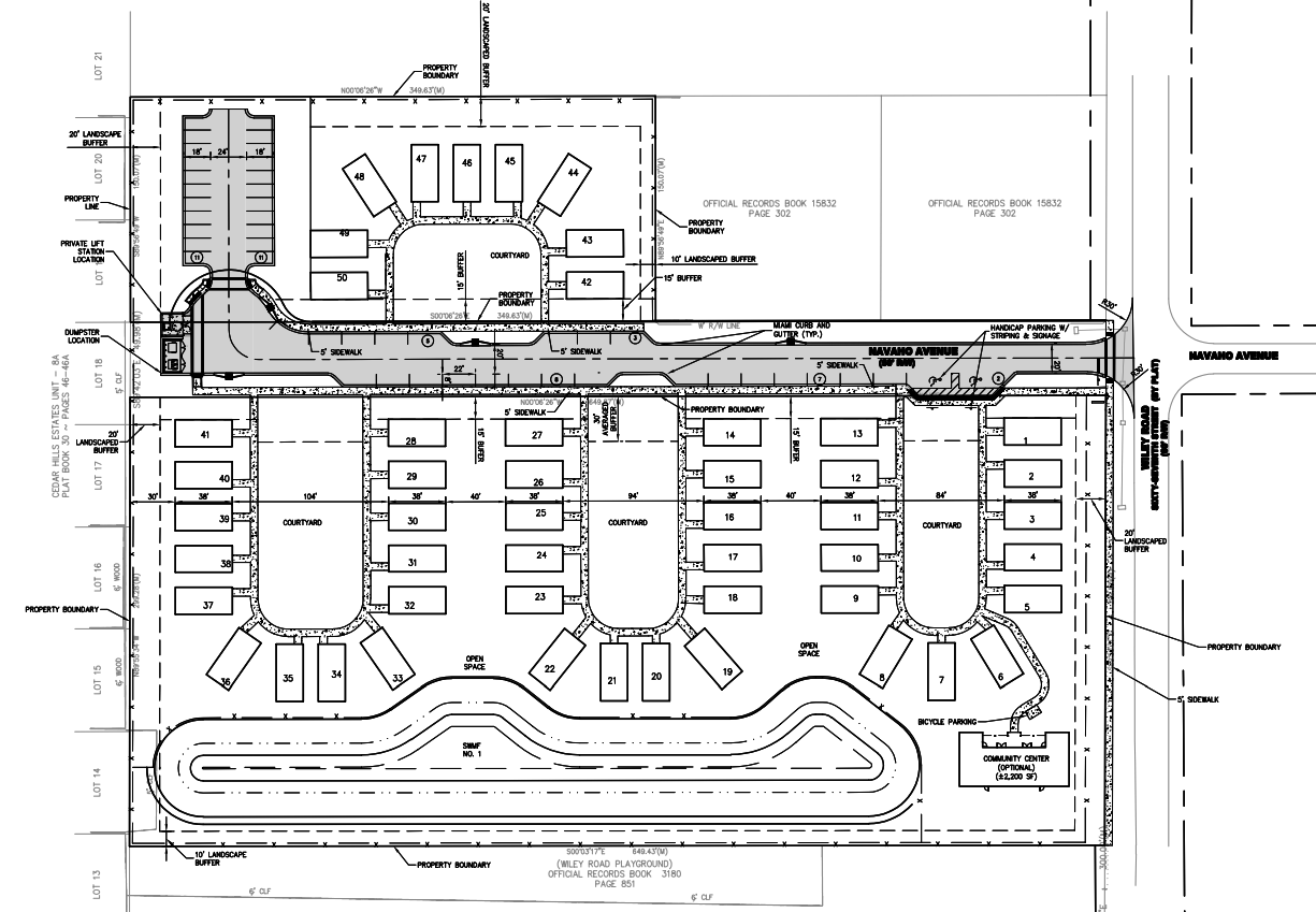 The site plan for the community.