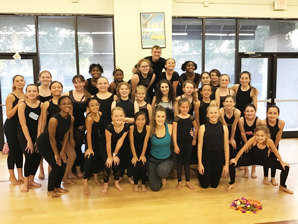 Dansations Performing Arts Center owner Kim McDonough, front row center, with a pre-COVID-19 class at her Dansations Performing Arts Center.