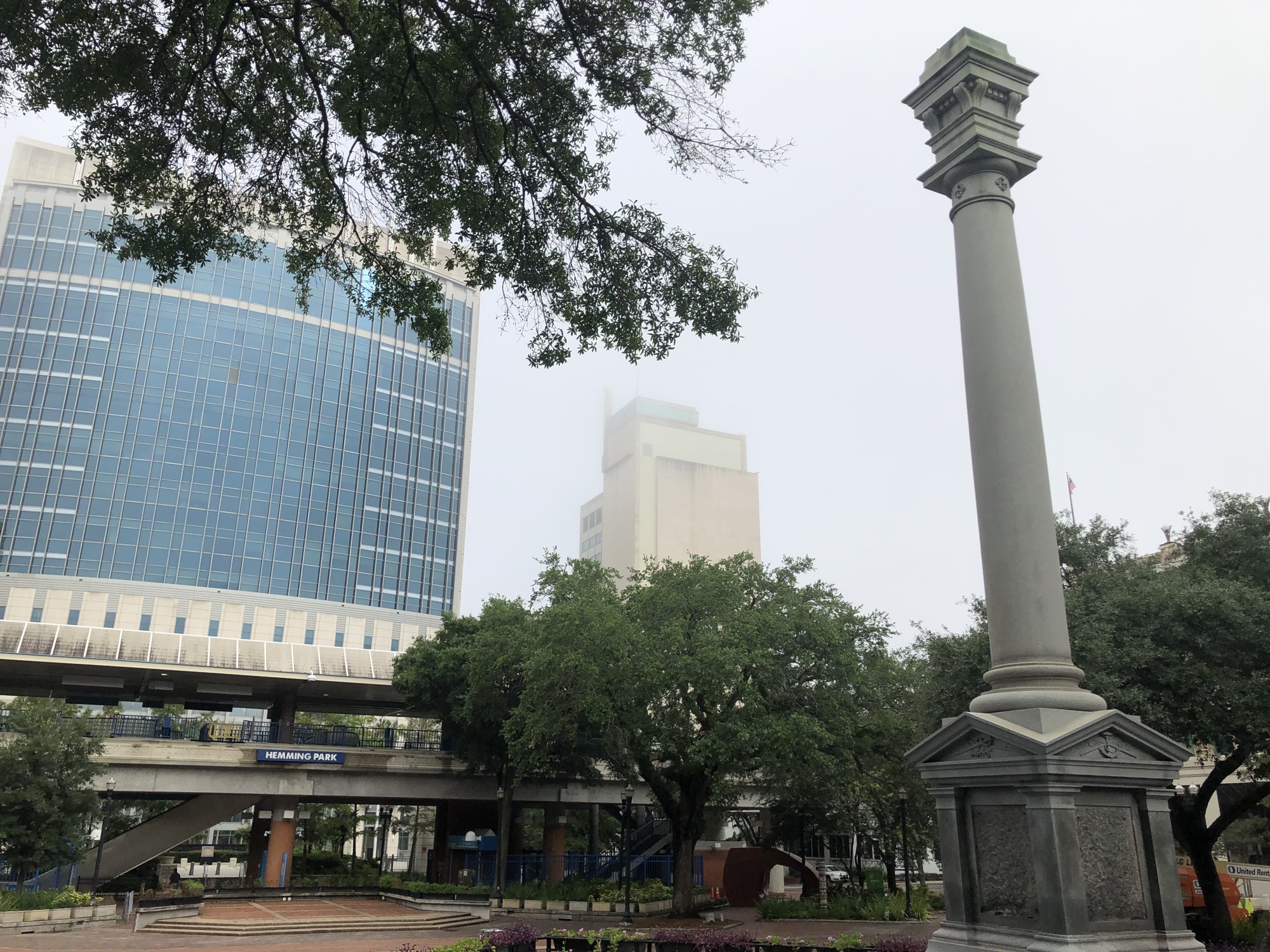 The statue of a Confederate infantryman was removed from Hemming Park on June 9.