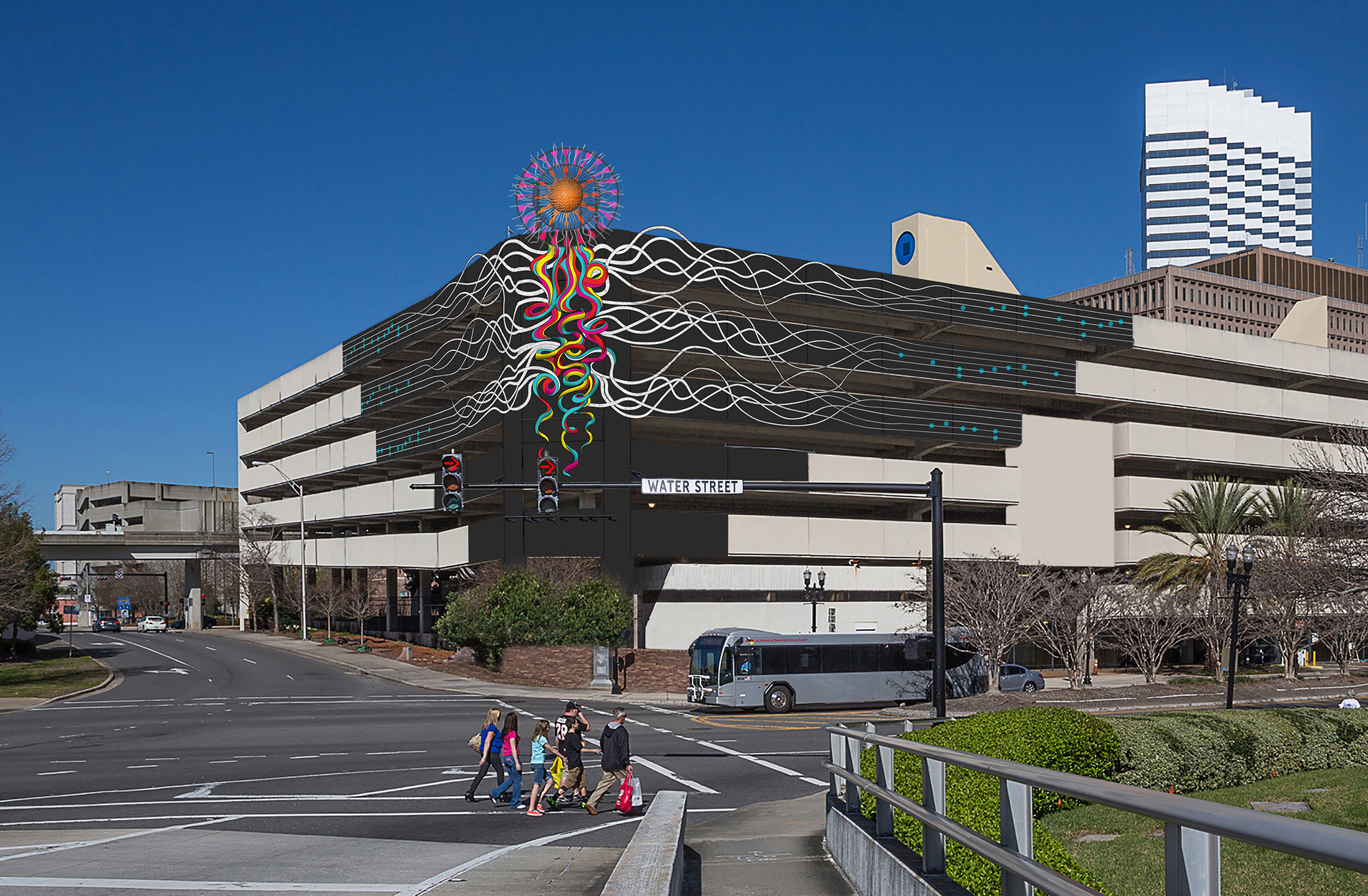 “Emergence” is planned for the Water Street Garage at Water and Broad streets.