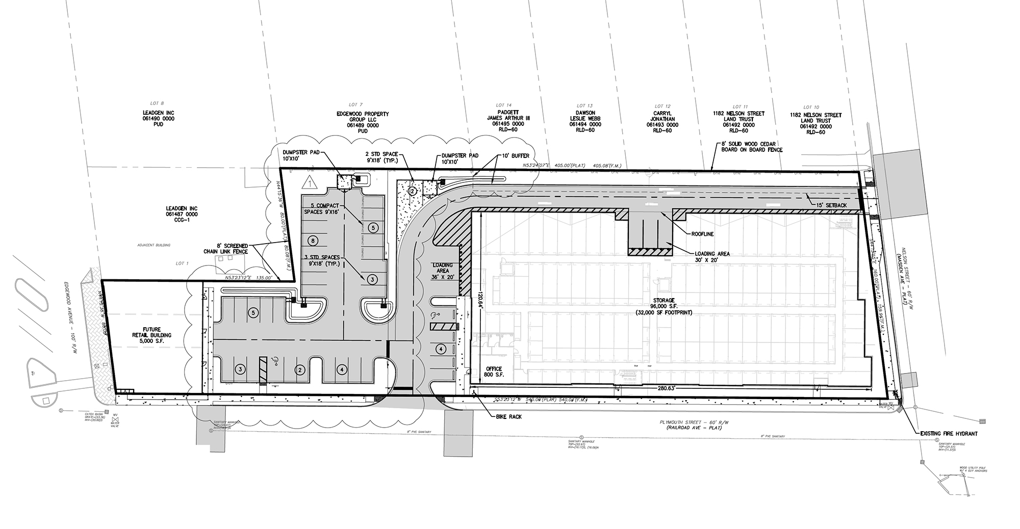 The site plan for the project.