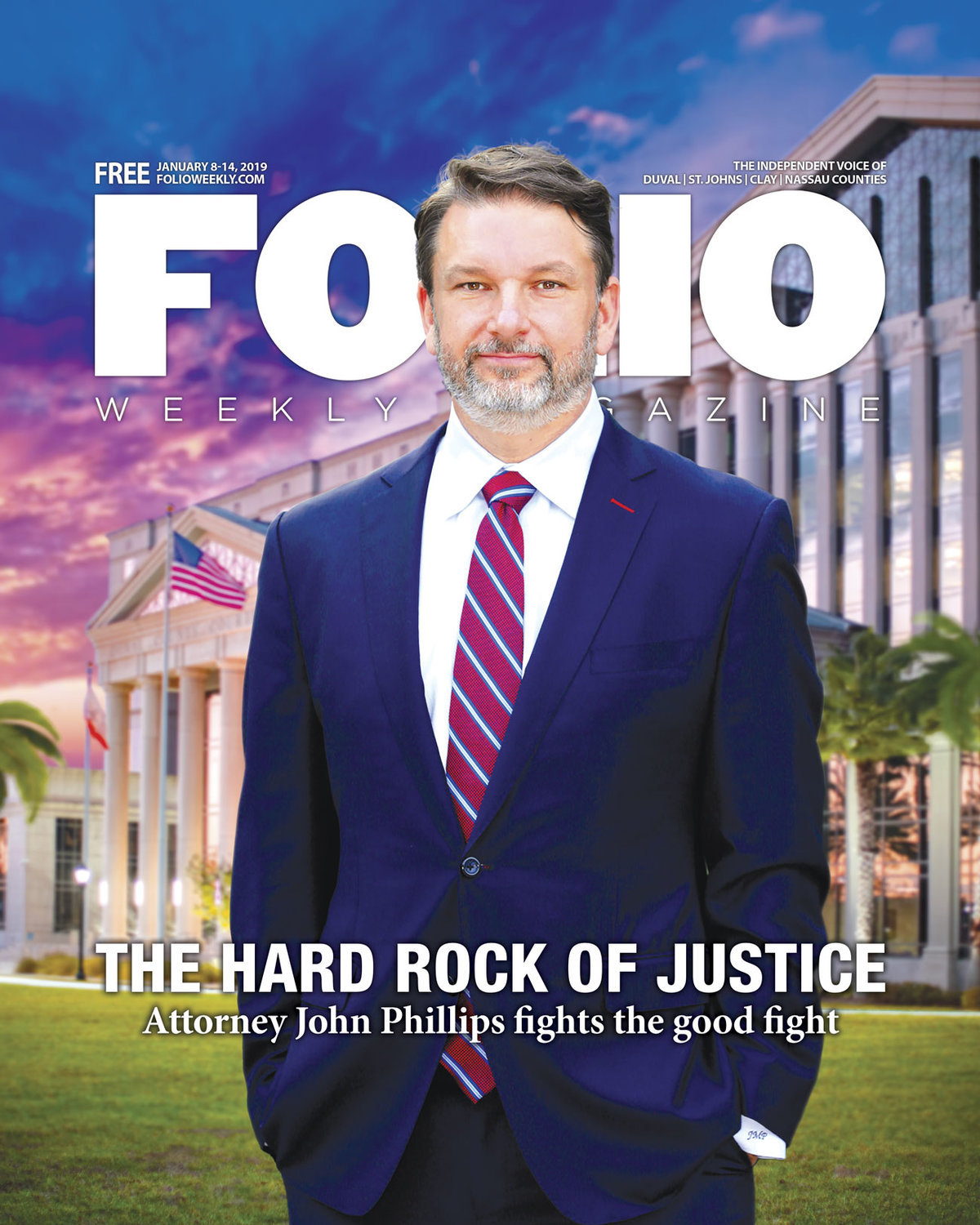 Folio Weekly profiled Jacksonville lawyer John Phillips in its Jan. 8-14, 2019, edition. Phillips said June 15 he and his partners bought the publication, which announced May 5 that it closed.