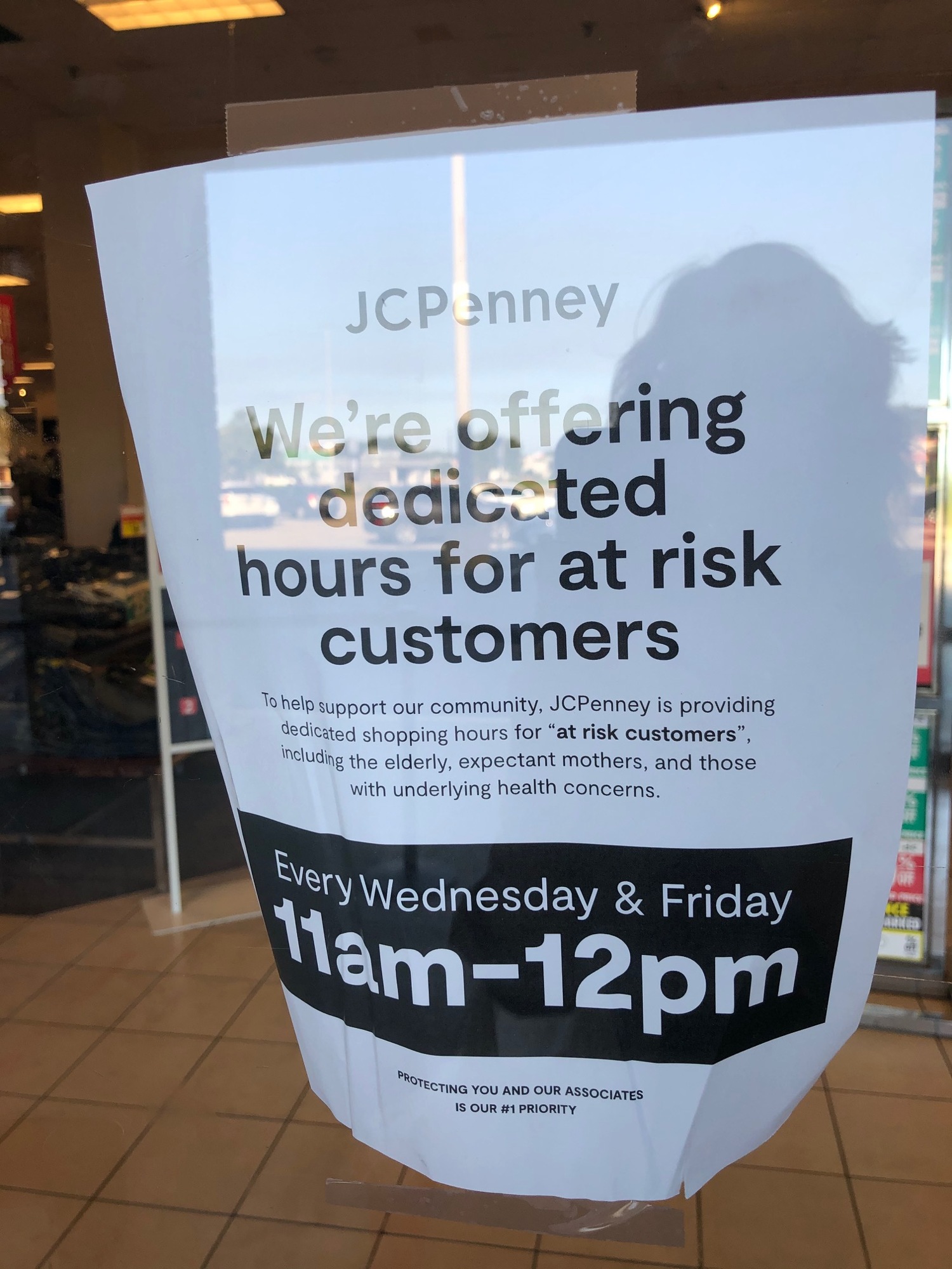 Special hours for at-risk customers.