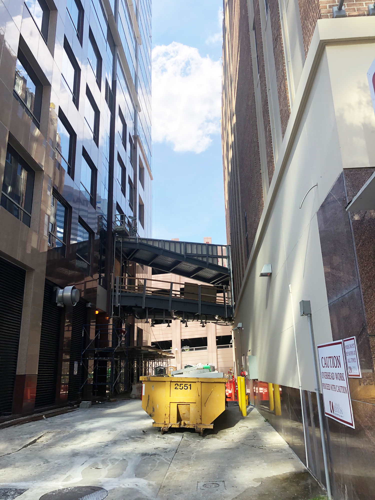 Looking down the alley from South Laura Street.