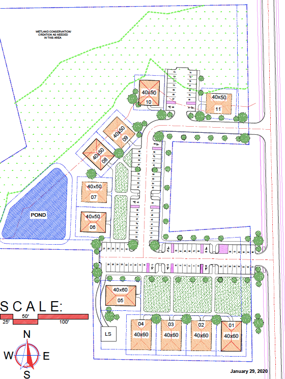 Biscayne Villas site plan, east of Dunn Avenue in North Jacksonville.