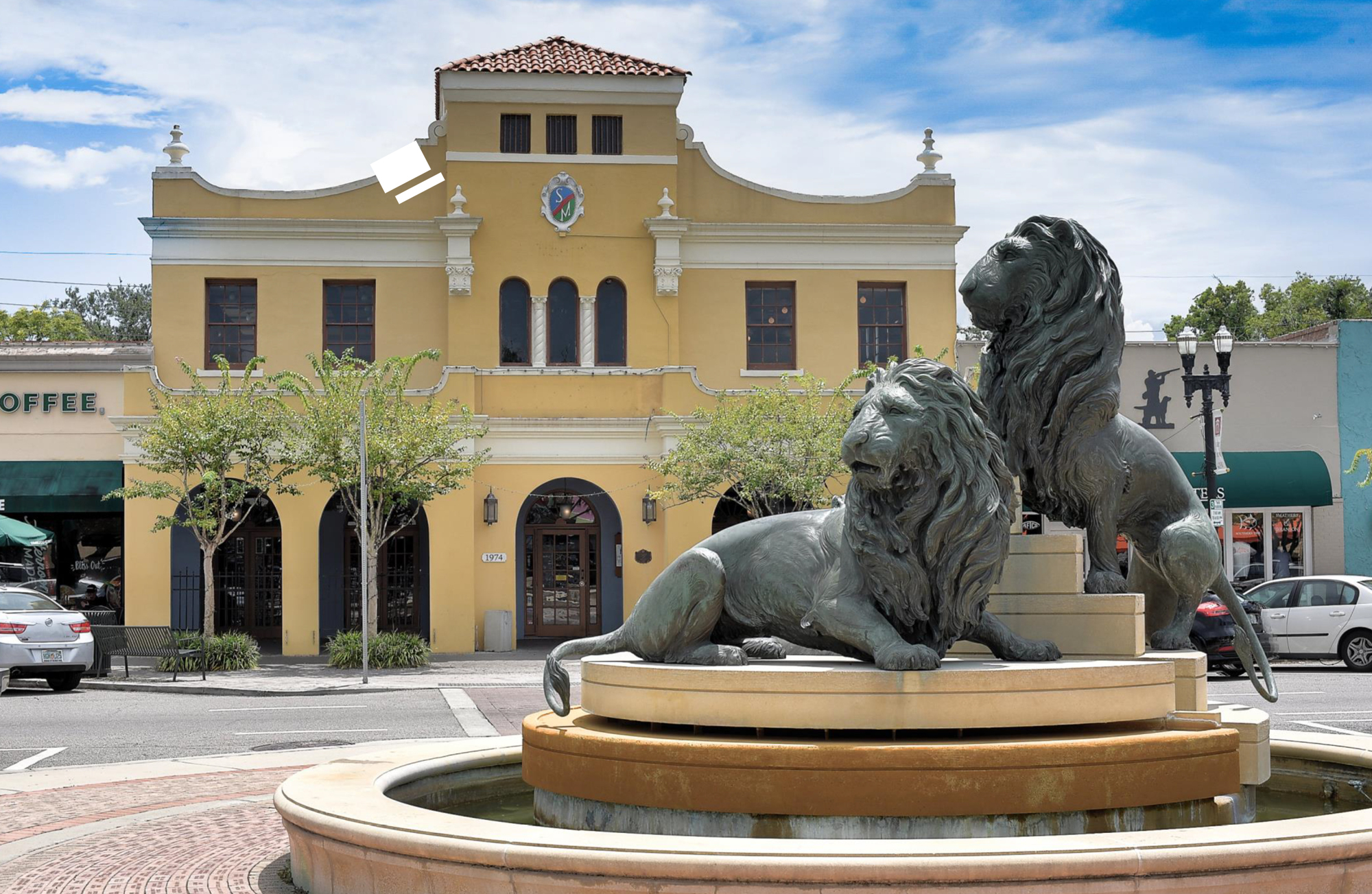 The buildings are near the lions sculpture in San Marco Square.