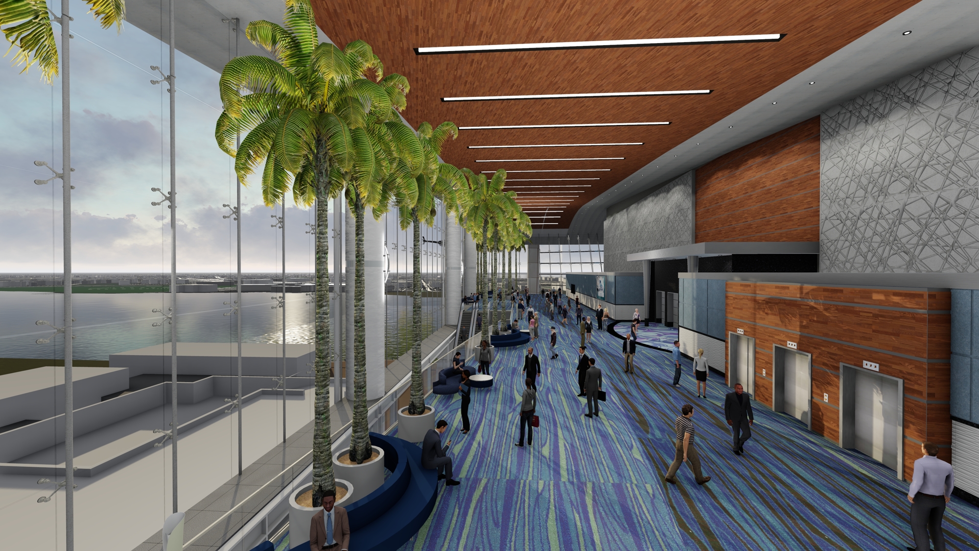 The convention center would offer views of the St. Johns River.