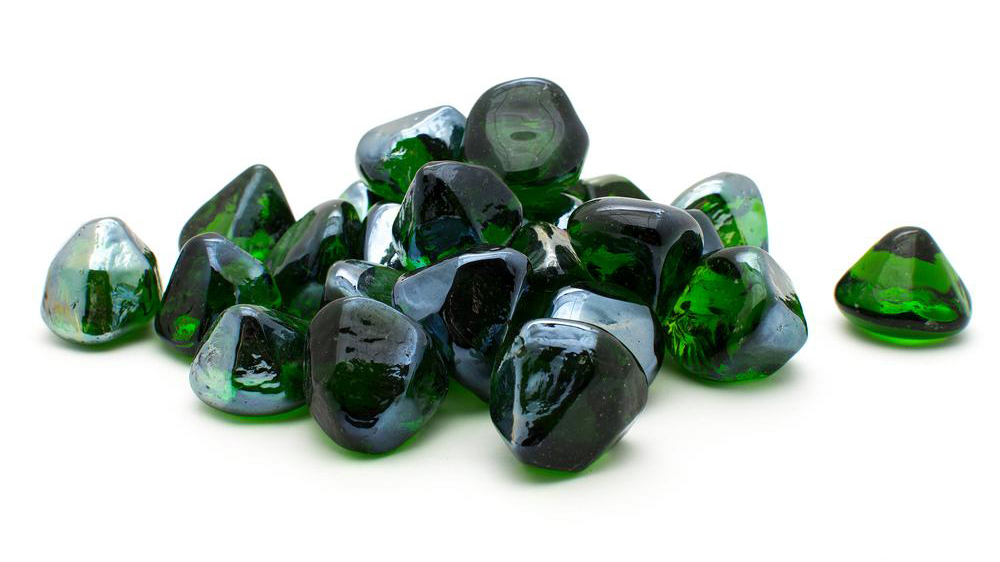 Margo Garden Products sells items like decorative pebbles and fire glass. These Decorative Fire Glass Green Diamonds are $35.75 for a 20-pound bag at HomeDepot.com.