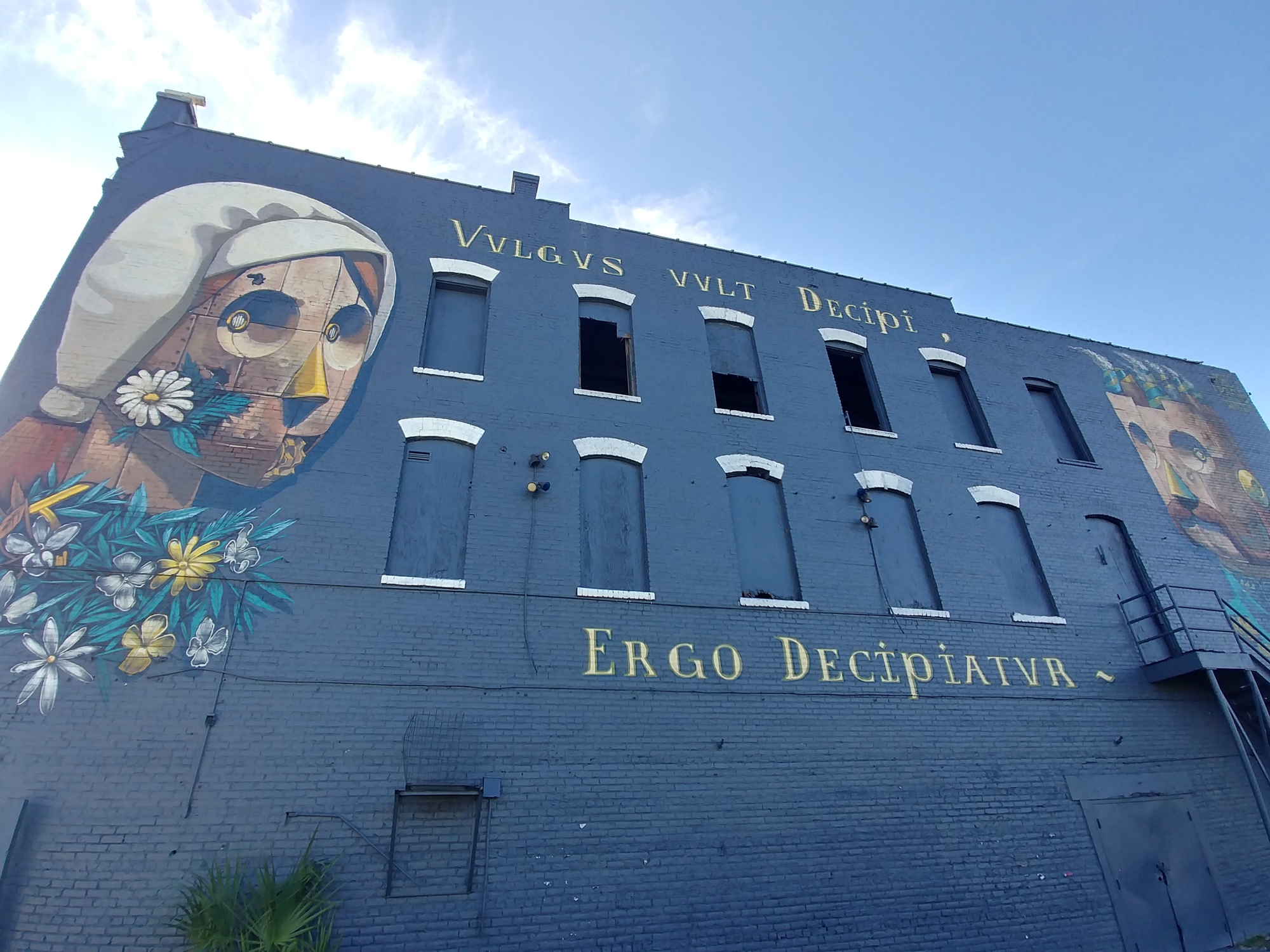 A mural painted on the side of the former nightclub.
