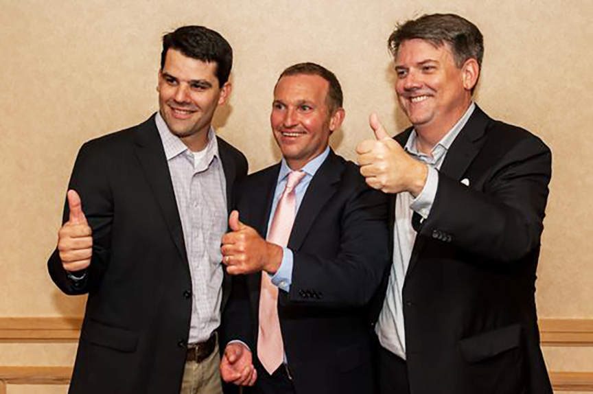 Tim Baker, Mayor Lenny Curry and Brian Hughes. Political consultants Baker and Hughes helped Curry defeat Alvin Brown in the 2015 mayor's race. Hughes is now the city's chief administrative officer.