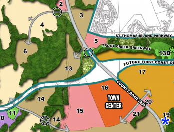 A portion of the SilverLeaf master plan showing the location of Parcel 5.