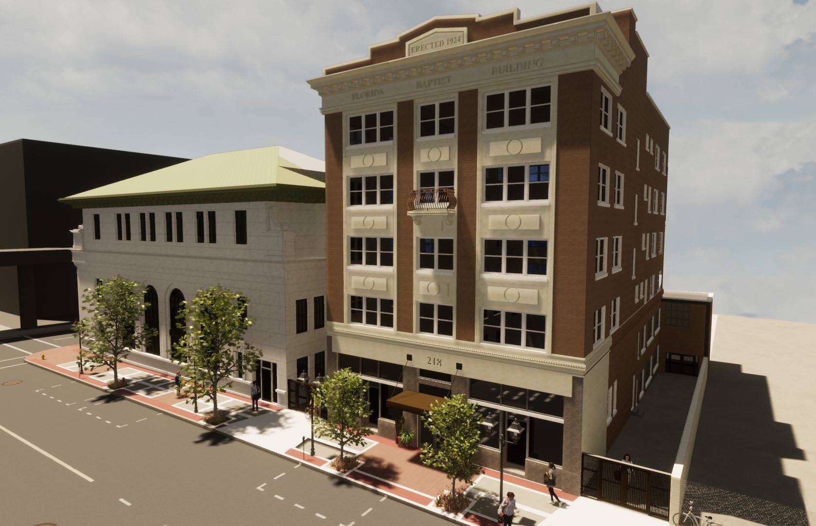 An artist's rendering of the Baptist Convention Building at 218 W. Church St.