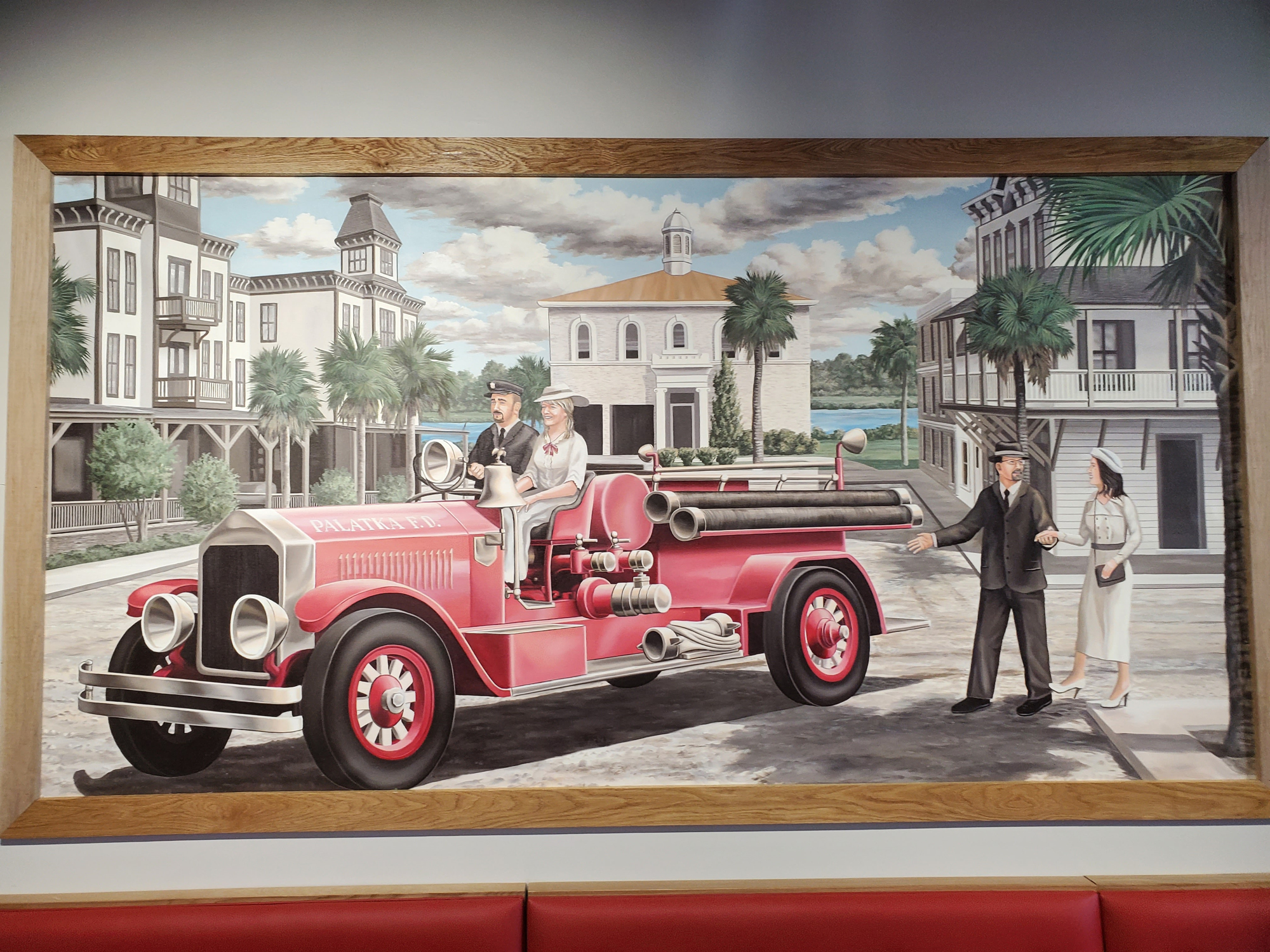 The mural inside the Palatka Firehouse.