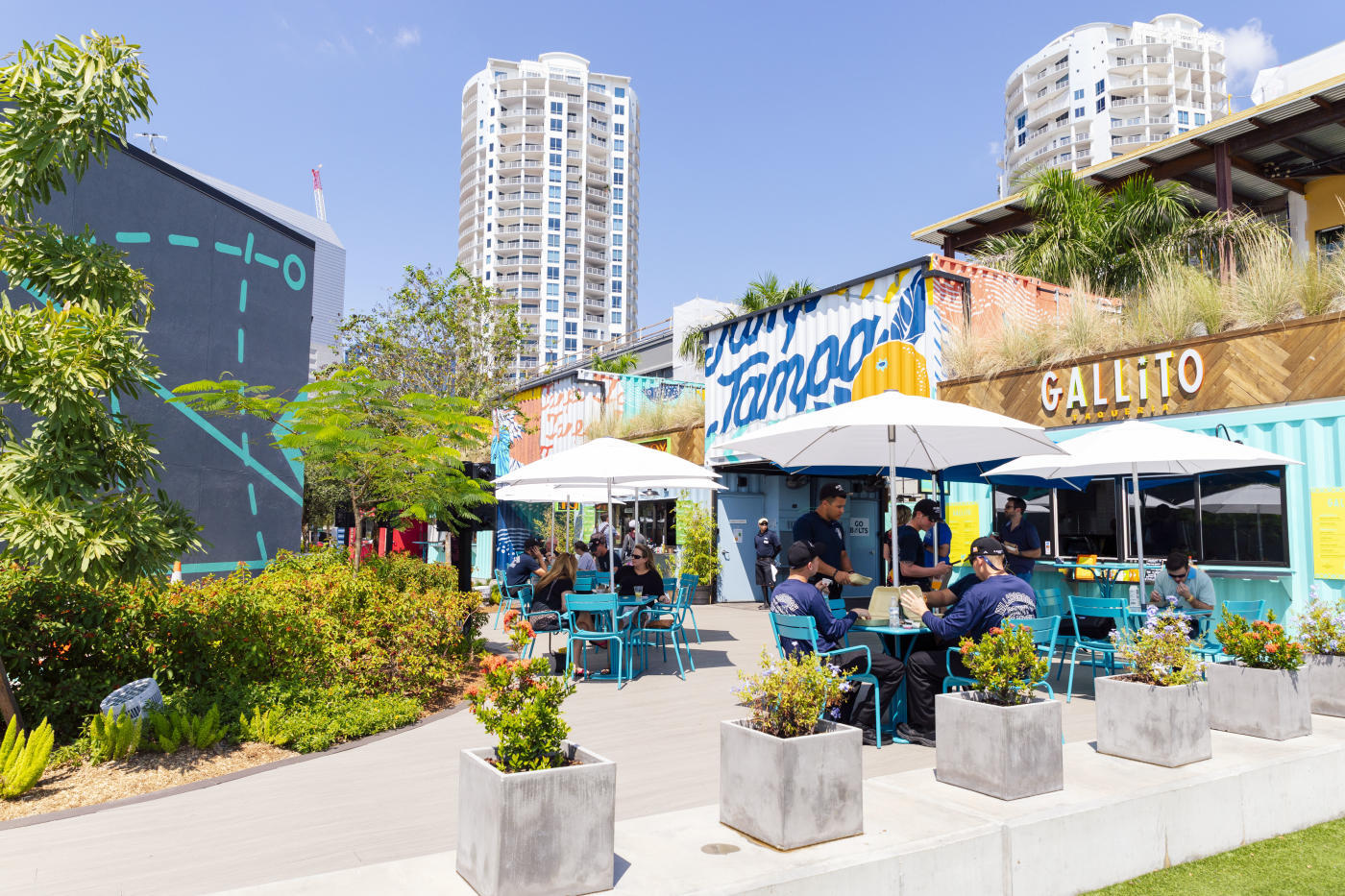 Sparkman Wharf in Tampa is an inspiration for the planned College Park shipping container food court and park. (Visit Tampa)