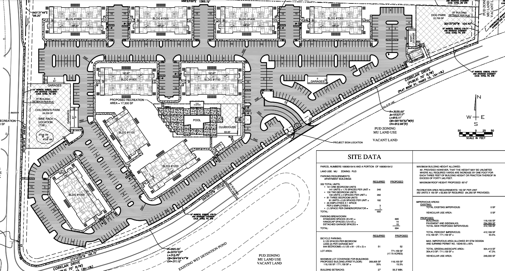 The site plan for Fountainhead Apartments.
