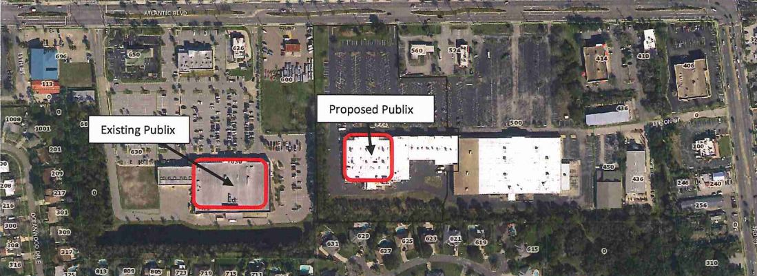 The proposed Publix within 500 feet of the chain's existing 54,310-square-foot store.