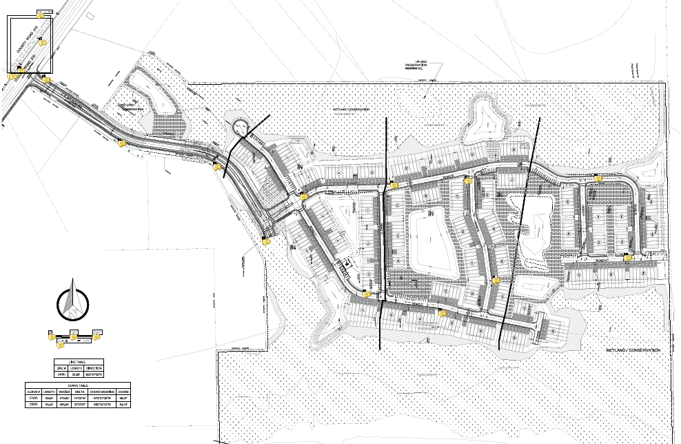 The Bridgewater community is planned north of CE Wilson Road and south of Country Road 210.