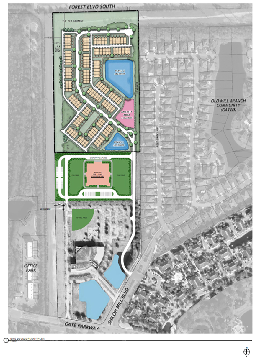 A map of the development plan for the 42.8-acre property.